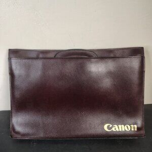 VINTAGE Canon Camera Leather Portfolio Briefcase‎ Hand Bag Photography